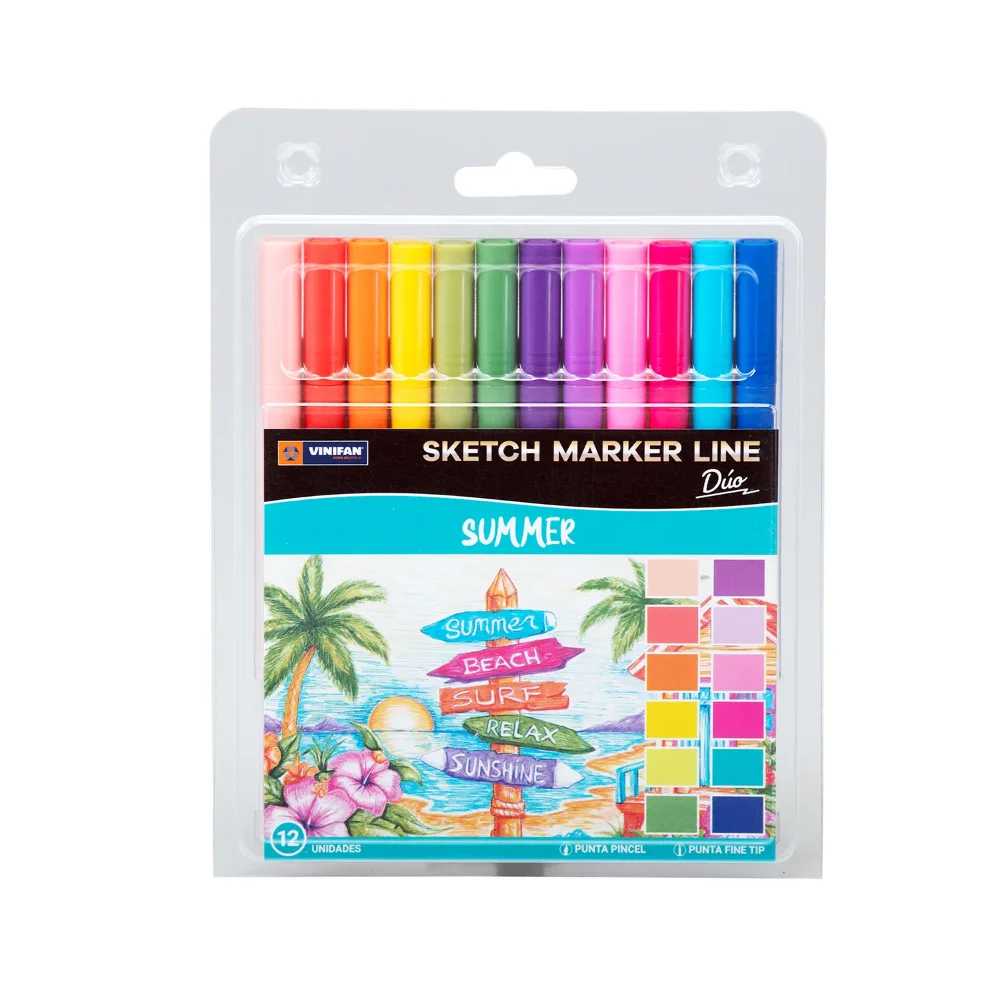 MARCADOR SKETCH MARKER SUMMER X 12 VINIFAN