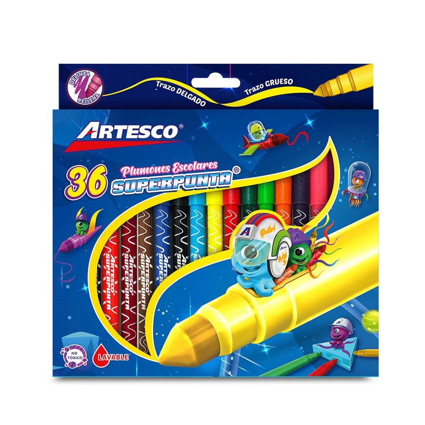 PLUMONES SUPER PUNTA ARTESCO X 36 UNID.