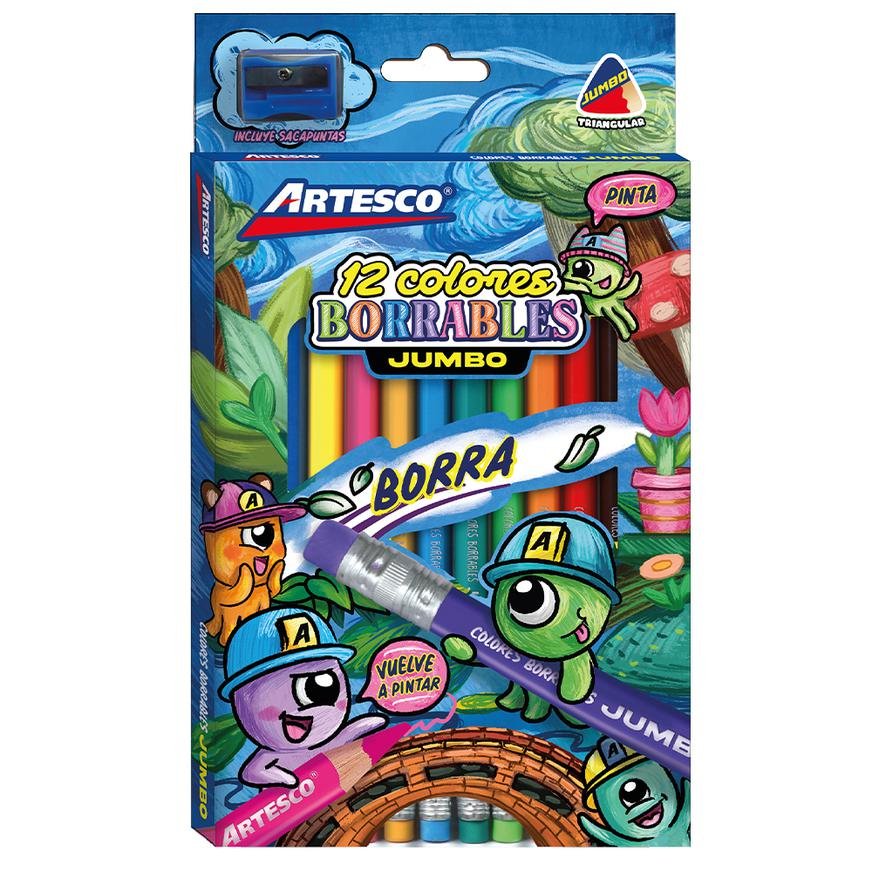 COLORES JUMBO BORRABLE X 12 ARTESCO