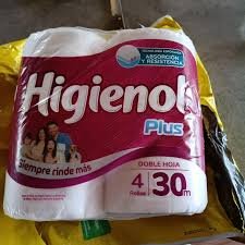 PAPEL HIG. HIGIENOL X 4 UNIDADES-DOBLE HOJAX 30MTS BORDO