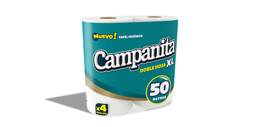 PAPEL HIGIENICO DOBLE HOJA X 50 MTS CAMPANITA