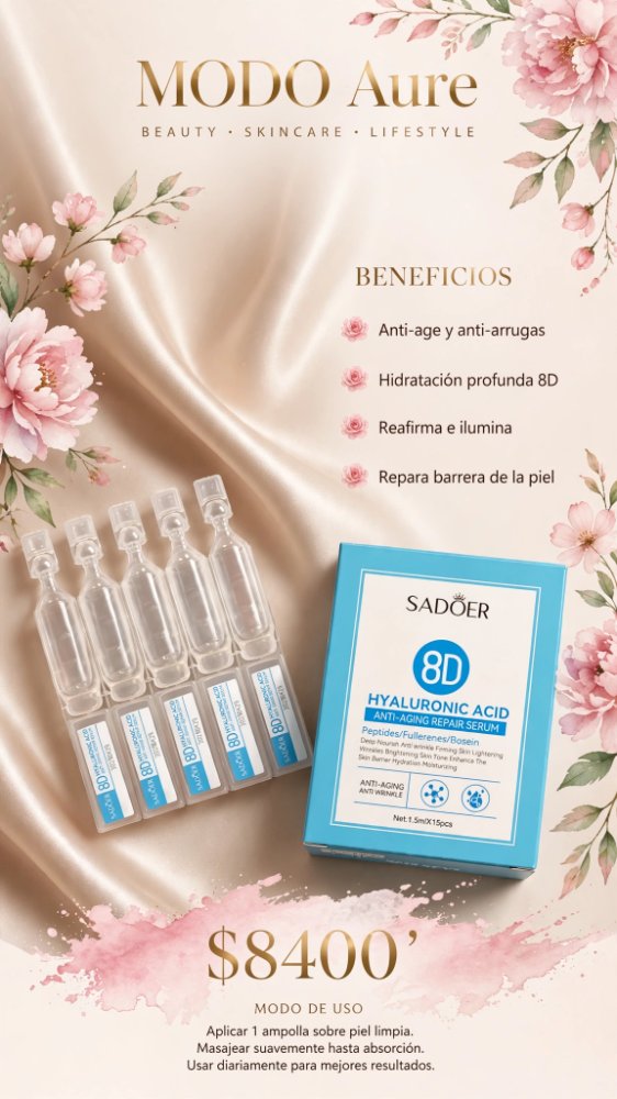 SERUM 15 AMPOLLAS MONODOSIS 8D ACIDO HIALURONICO COMPLEX TRATAMIENTO SADOER