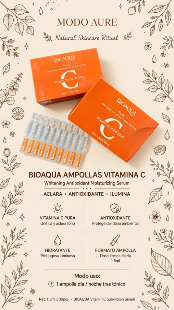 SERUM 30 AMPOLLAS MONODOSIS VITAMINA C BLANQUEADOR TRATAMIENTO BIOAQUA