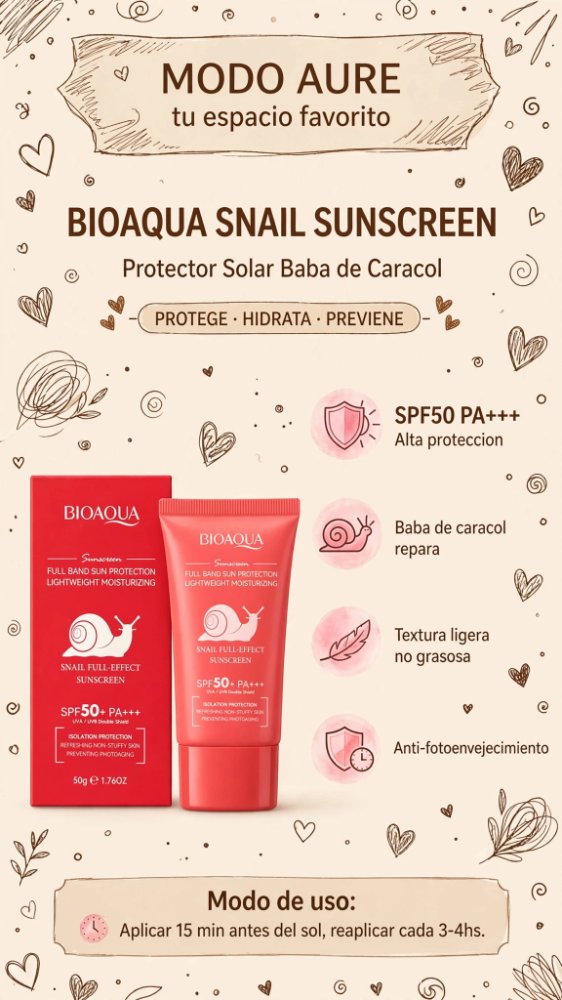 PROTECTOR SOLAR BABA DE CARACOL SPF50