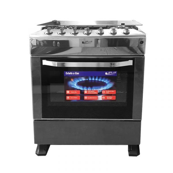 COCINA 30 GPLUS BLC NGO ACERO INOXIDABLE 6 QUEMADORES
