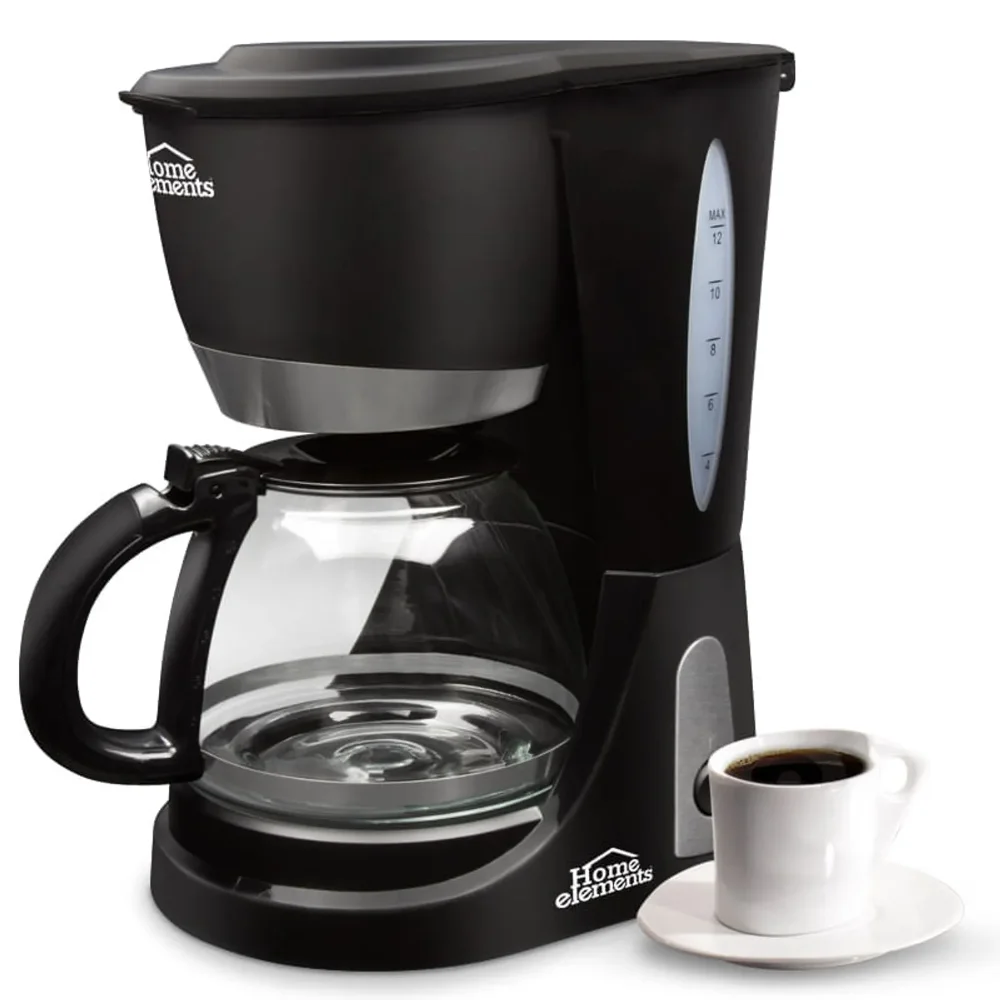 CAFETERA ELECTRICA 12 TAZAS JARRA DE VIDRIO HOME ELEMENTS