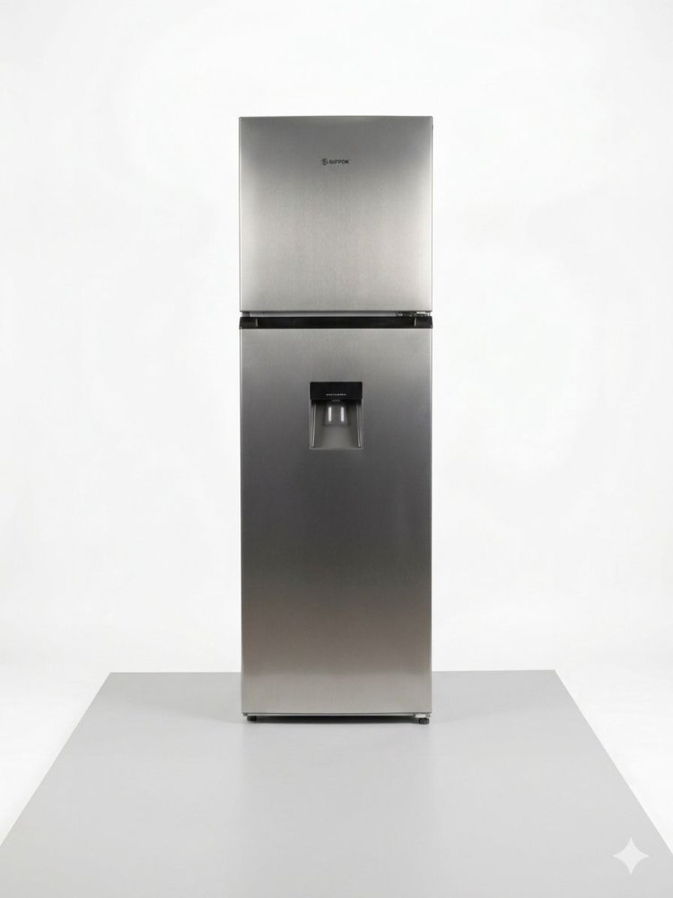 REFRIGERADORA GIPPON DE 11 PIES NO FROST ACERO INOXIDABLE CON DISPENSADOR GP30