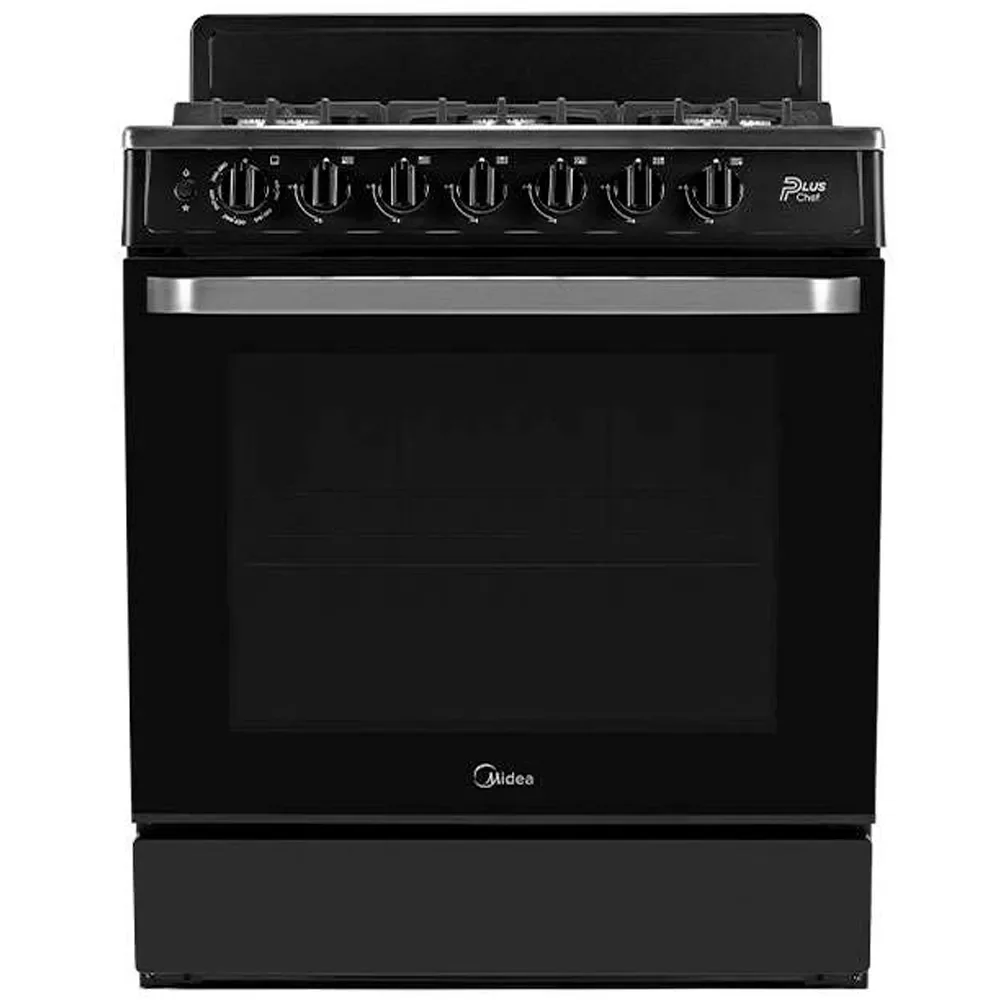 COCINA MIDEA A GAS 30 PLUS CHEF COLOR: NEGRO 6 QUEMADORES  BEAB