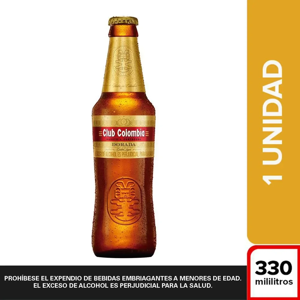 Cerveza Club Colombia Dorada botella x330ml