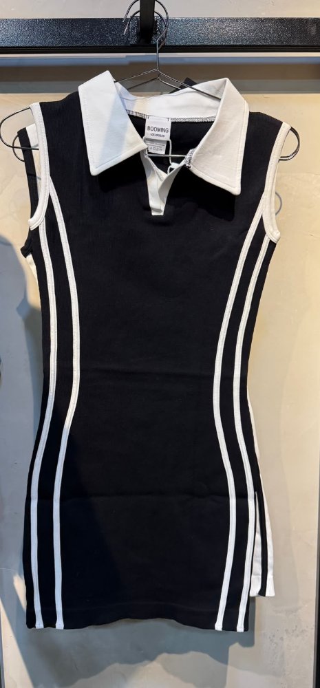 vestido negro corto rayas