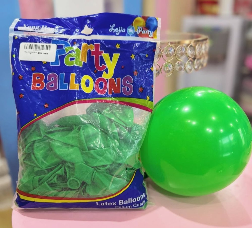 Paquete de globos #9 color verde lima, 100 PCS