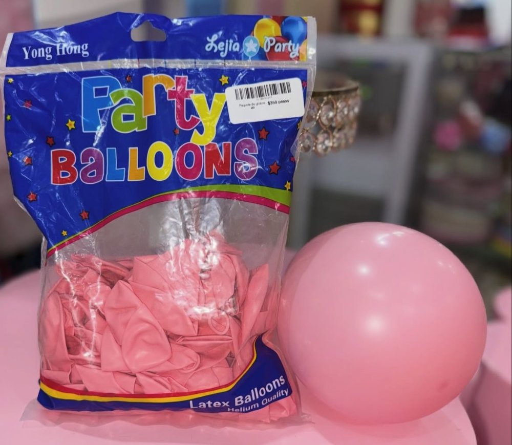 Paquete de globos #9 Rosado Palido, paquete de 100 globos