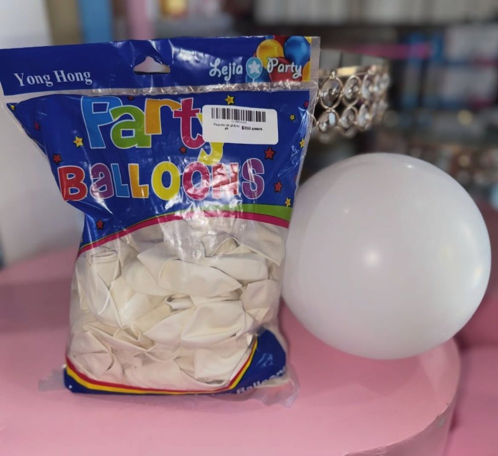 Paquete de globos blancos #9, 100 PCS