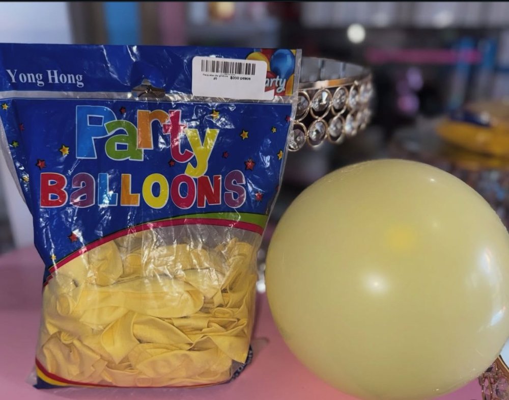 Paquete de globos #9 amarillo pastel, 100 globos