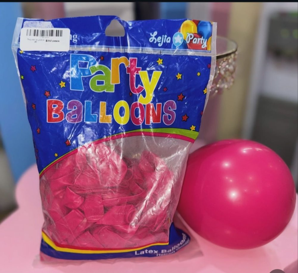 Paquete de globos #9 color rosado fucsia, paquete de 100 globos