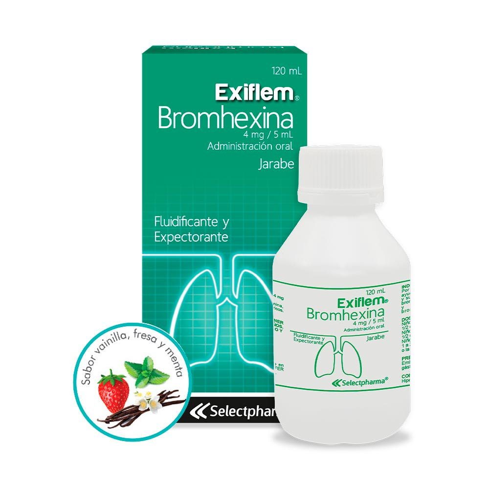 Exiflem (Bromexina) 4mg/5ml Jarabe 120ml (Selectpharma)