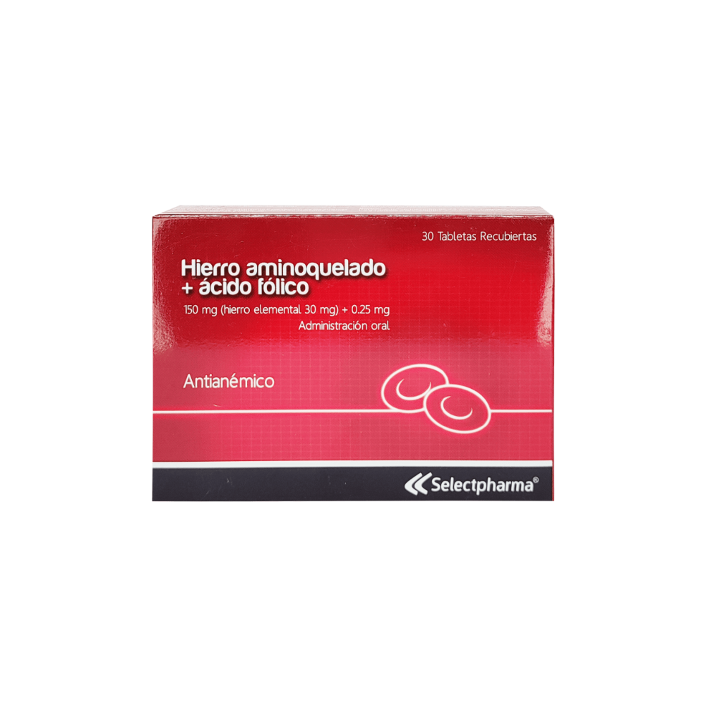 Hierro Aminoquelado mas Ácido Fólico Tableta Unidad (Selectpharma)