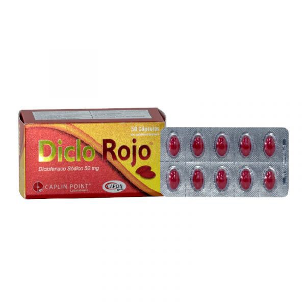 Diclo Rojo 50mg (Diclofenaco Sódico 50mg) Capsula Gel Unidad (Caplin Point)