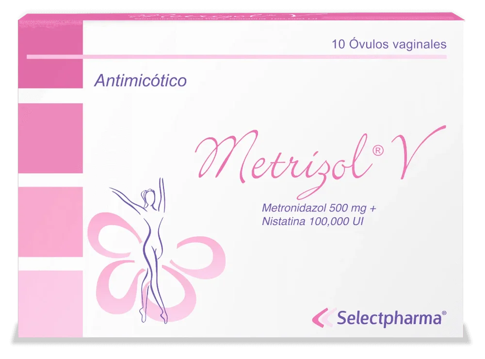 Metrizol "V" (metronidazol 500 mg y nistatina 100,000 UI) Óvulos Vaginales Caja de 10.