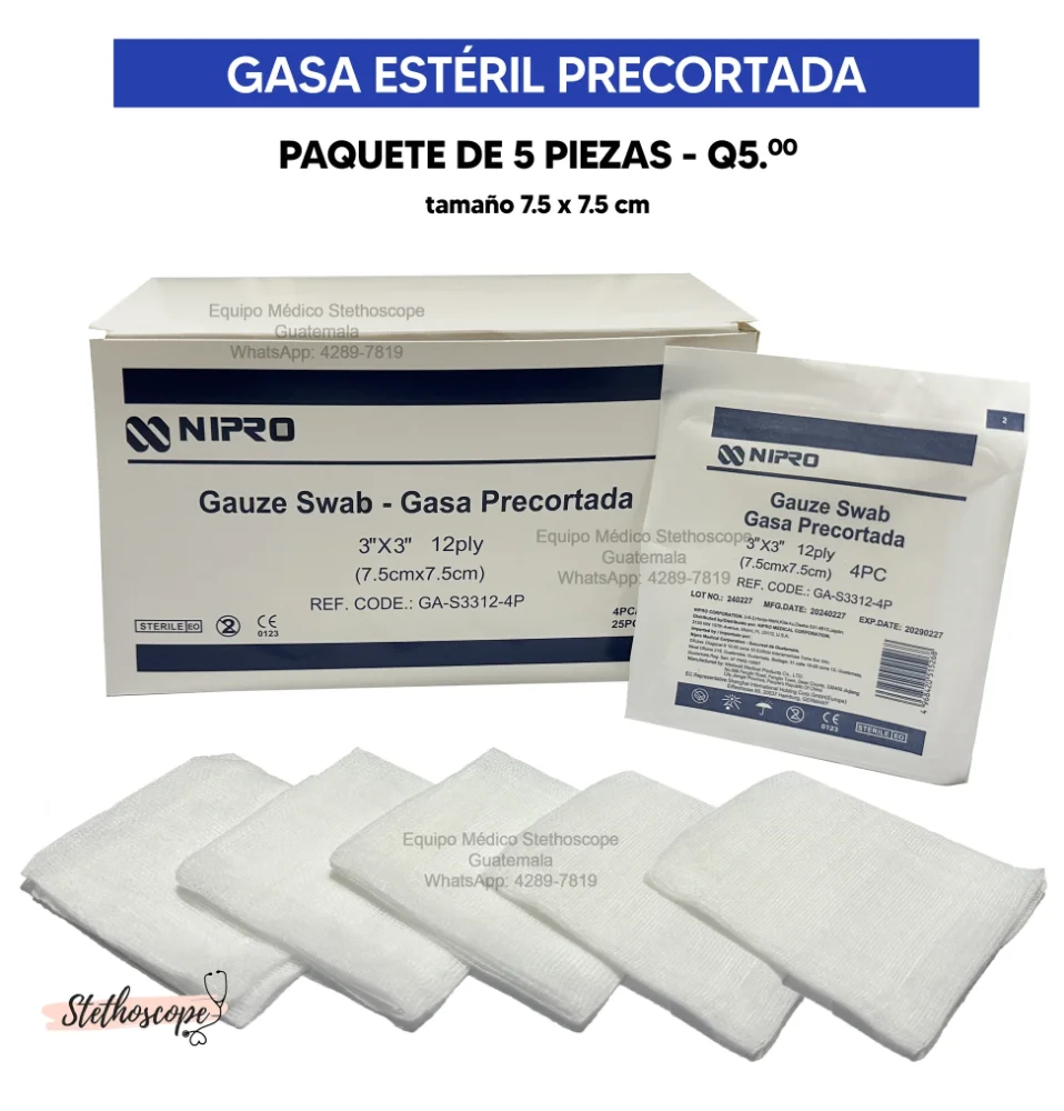 Gasa Estéril 3x2 Sobre 5 Piezas