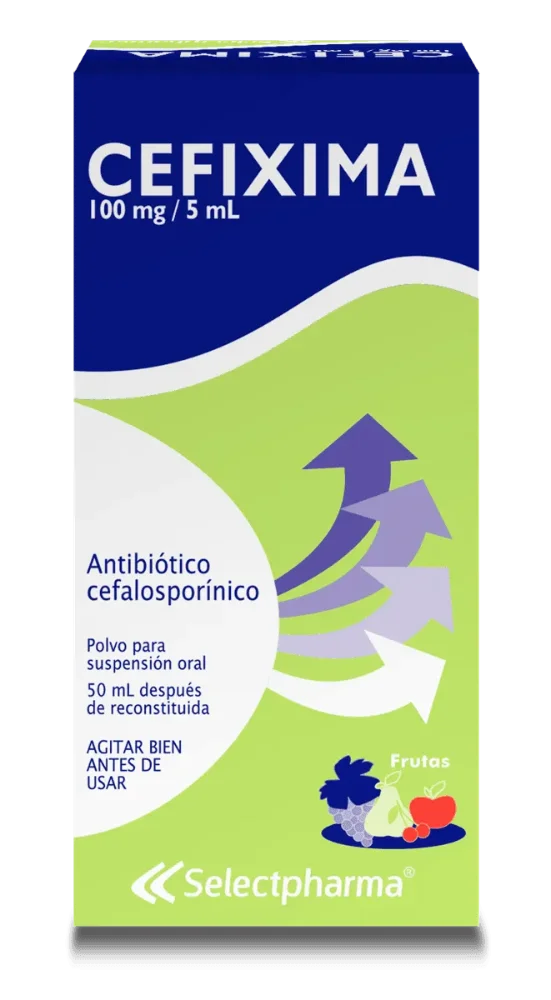 Cefixima Suspensión 100mg/5ml Frasco de 50ml (Selectpharma)