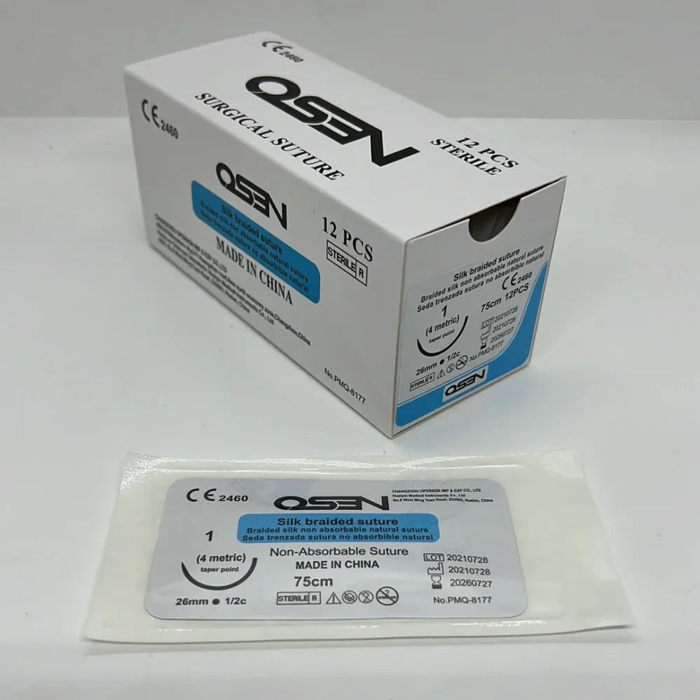 Hilo de Sutura SEDA No. 01 26MM 1/2 AG Curva