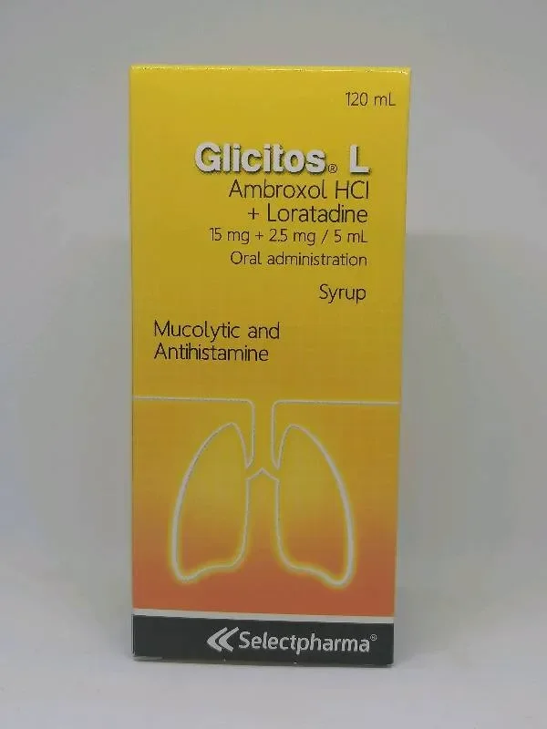 Glicitos "L" (Ambroxol 15 mg y Loratadina 2.5 mg por cada 5 mL) Jarabe 120ml (Selectpharma)