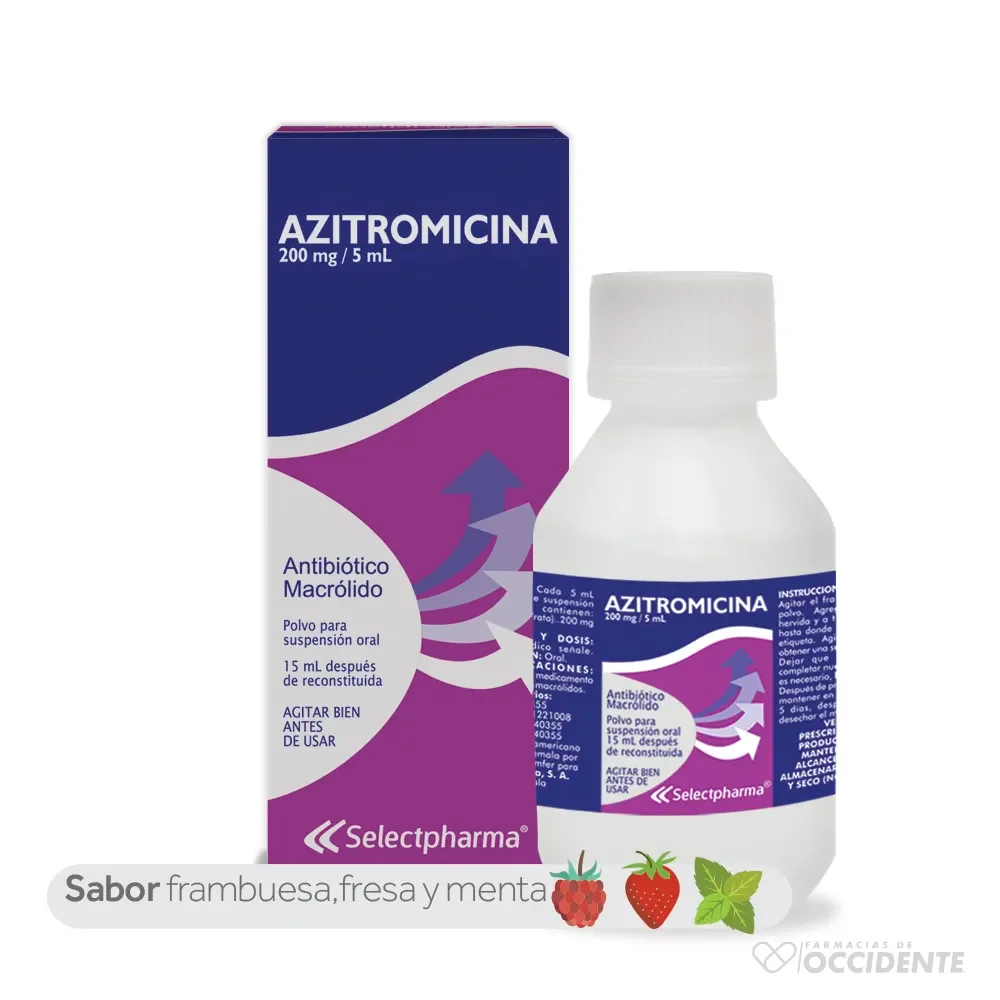 Azitromicina 200mg/5ml Suspension en Polvo15ml