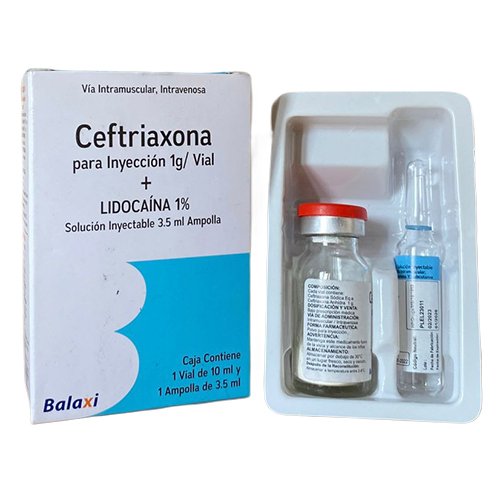 Ceftriaxona 1 Gramo + Lidocaina IM (Balaxi)