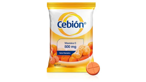 CEBION. SOBRE 12 Tabletas. sabor Mandarina