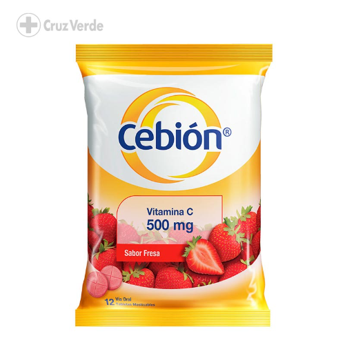 CEBION. SOBRE 10 Tabletas. Sabor Fresa