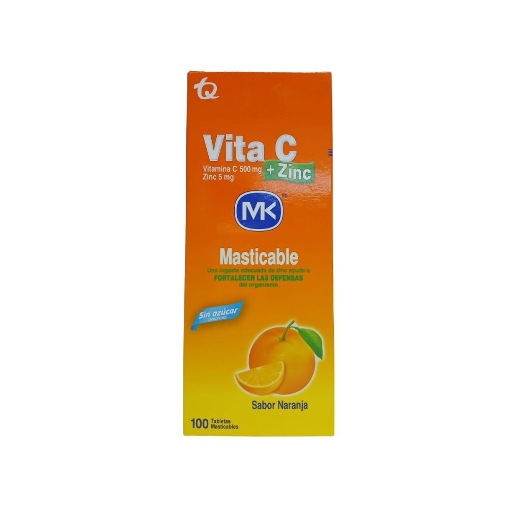 VITA C- 500 MG--ZINC 5KG MASTICABLE--SABOR NARANJA