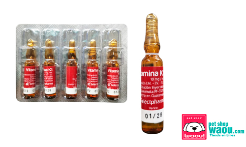 VITAMINA K1 *1 AMPOLLA DE 1ML. SELECTPHARMA