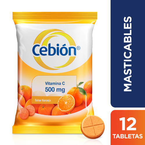 CEBION. SOBRE 12 Tabletas. Sabor Naranja