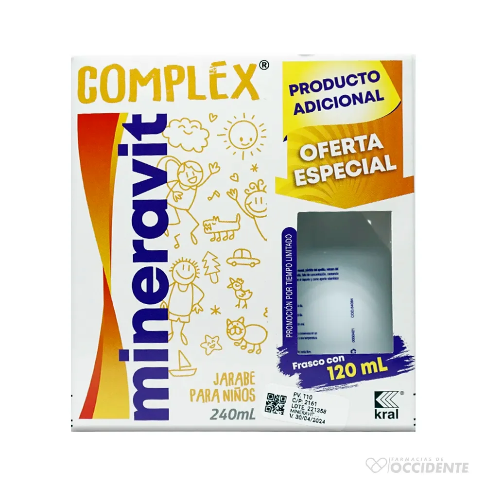MINERAVIT COMPLEX X 240 ML JARABE + 120 ML GRATIS