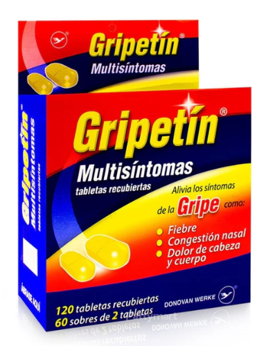 GRIPETIN MULTISINTOMAS. SOBRE DE 2 Tabletas
