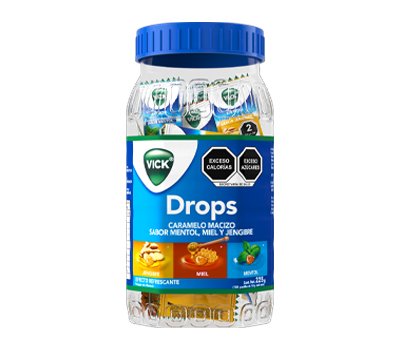 VICK DROPS SABOR MENTOL MIEL Y JENGIBRE 125 CARAMELO (BOTE)