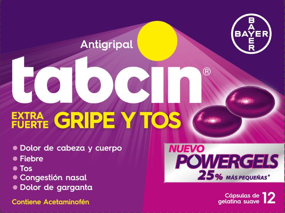 Tabcin Gripe y Tos. 60 cápsulas de gelatina suave