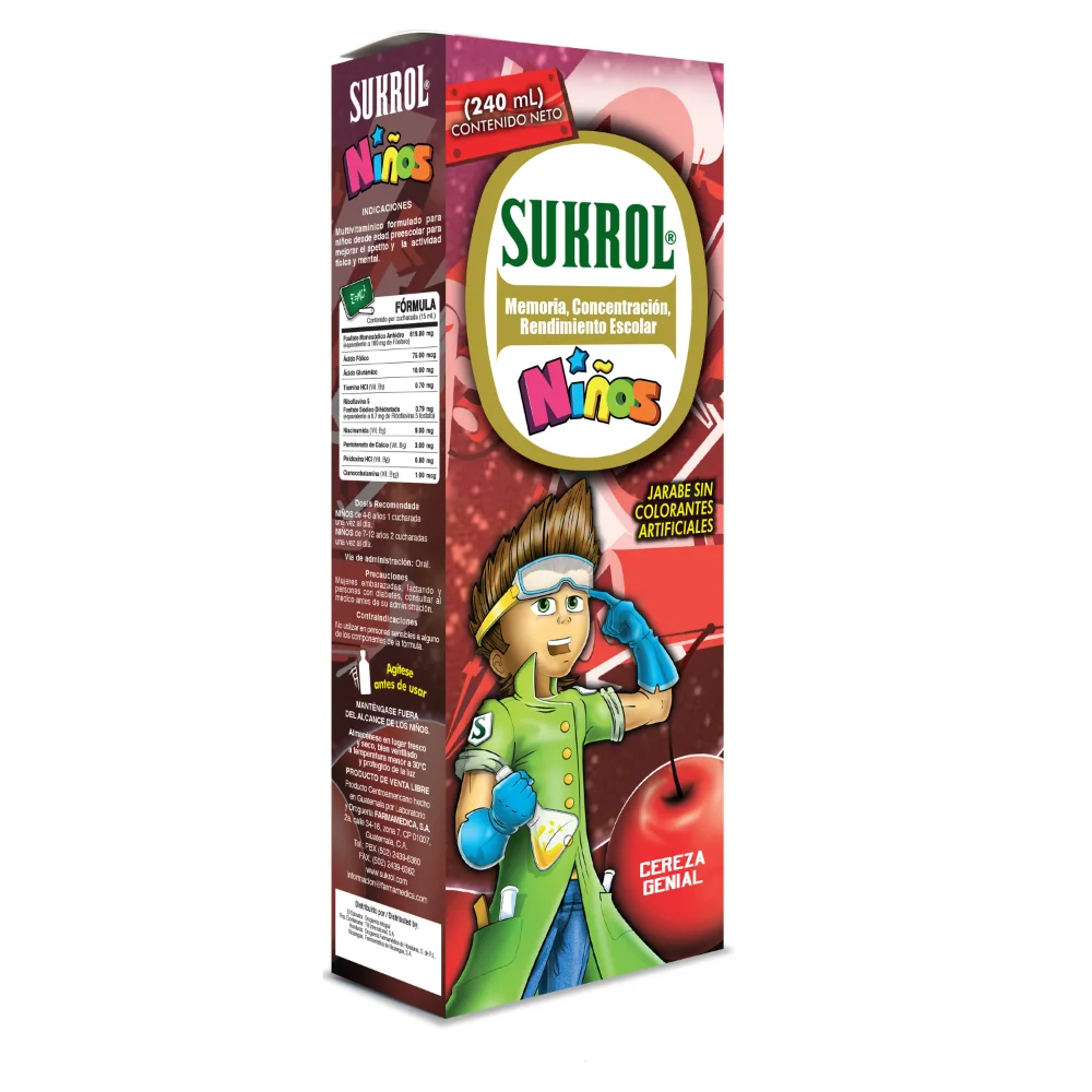 SUKROL KIDS CEREZA * JARABE *240 ML