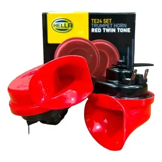PITO DE CARACOL 12V HELLA, PAR COLOR ROJO.