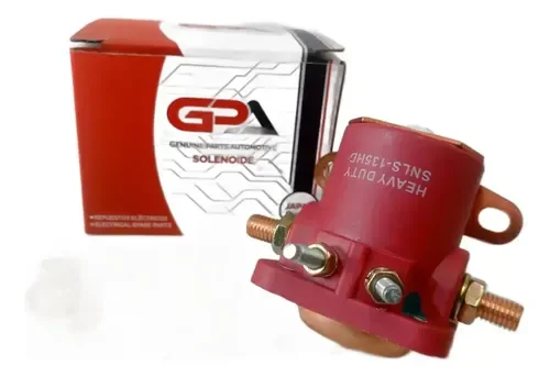 SELENOIDE AUXILIAR 12V ROJO GENUINE PARTS AUTOMOTIVE (CHICHARRA)
