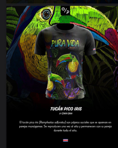 Camiseta Tucan Pura Vida negra