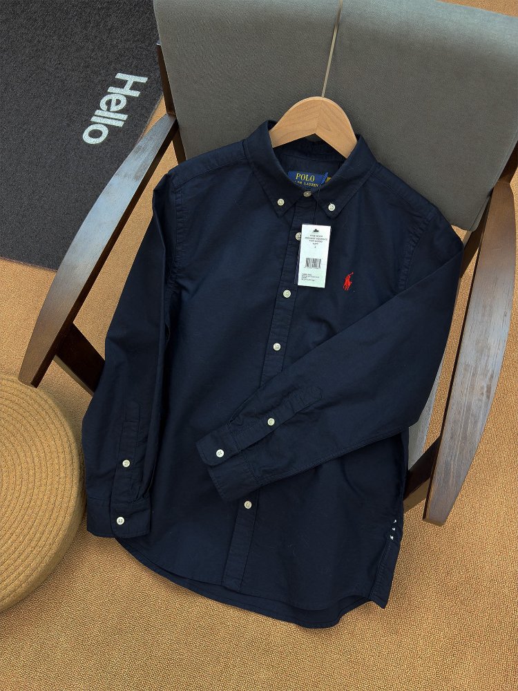 Camisa Polo Ralph Lauren manga larga azul marino