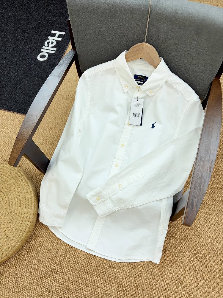Camisa Polo Ralph Lauren blanca manga larga