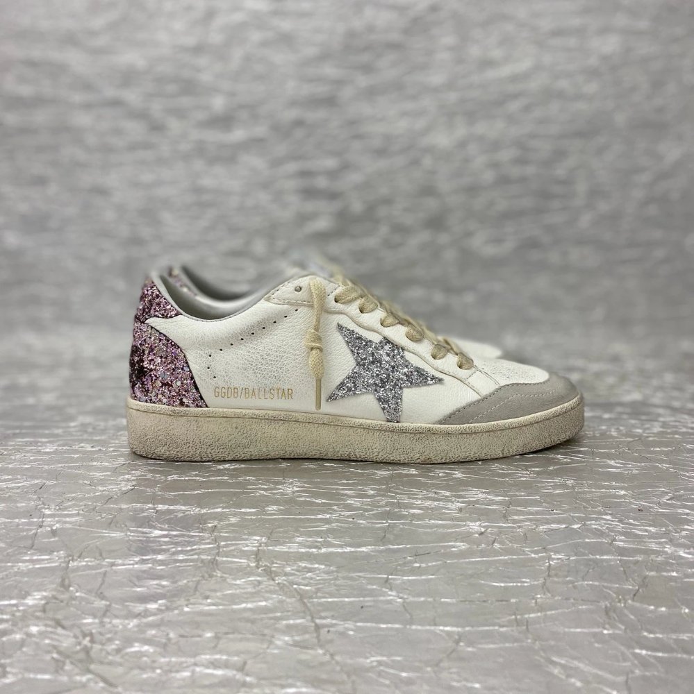 Golden Goose Ball Star blanca con estrella plateada
