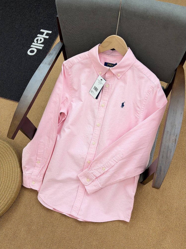 Camisa Polo Ralph Lauren rosa manga larga