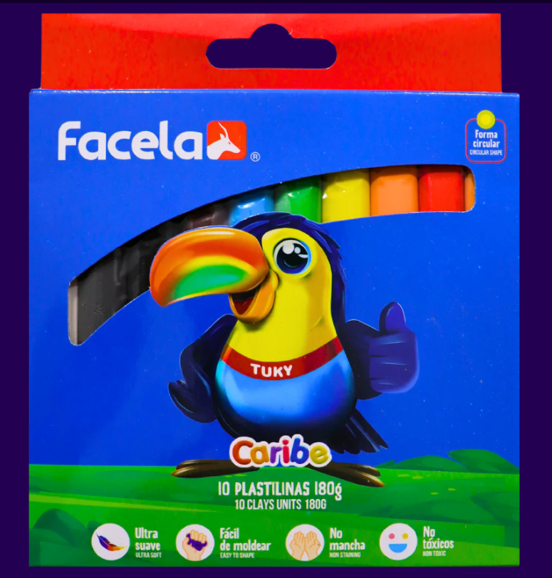 L27600173 PLASTILINA FACELA 10 COLORES
