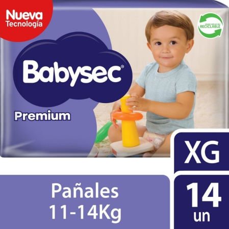 Pañal Babysec Premium XG   14 UNIDADES