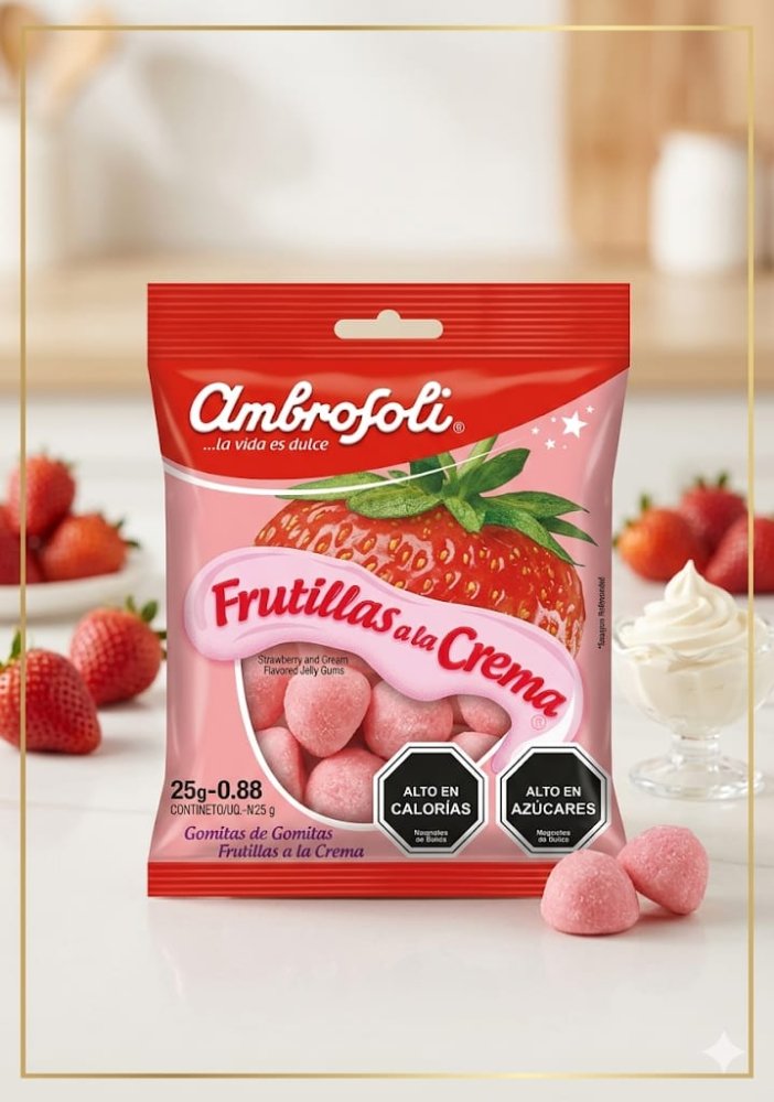 GOMITAS FRUTILLAS A LA  CREMA