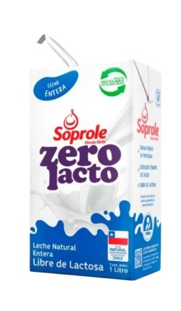 Leche natural entera sin lactosa Zero Lacto Soprole 1 L